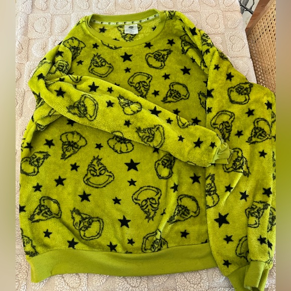 Tops - Chartreuse Fleece Grinch Sweater